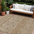 9' X 12' Brown And Beige Geometric Washable Indoor Outdoor Area Rug - 593418