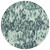 8' Sage Black And Ivory Round Striped Washable Indoor Outdoor Area Rug