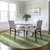 8' Green Beige And Ivory Round Striped Washable Indoor Outdoor Area Rug