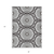 3' X 5' White Black And Gray Floral Medallion Washable Indoor Outdoor Area Rug