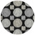 8' Black Gray And Ivory Round Geometric Washable Indoor Outdoor Area Rug