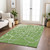 10' X 14' Green And Ivory Abstract Washable Indoor Outdoor Area Rug