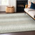 8' X 10' Ivory And Gray Striped Washable Indoor Outdoor Area Rug