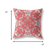 20" Red White Filigree Indoor Outdoor Zip Throw Pillow