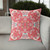20" Red White Filigree Indoor Outdoor Zip Throw Pillow