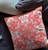 20" Red White Filigree Indoor Outdoor Zip Throw Pillow