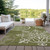 10' X 14' Olive Green Floral Medallion Washable Indoor Outdoor Area Rug