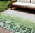 9' X 12' Green And Mint Green Abstract Washable Indoor Outdoor Area Rug
