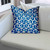 17" X 17" Blue And White Enveloped Geometric Throw Indoor Outdoor Pillow