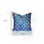 17" X 17" Blue And White Enveloped Geometric Throw Indoor Outdoor Pillow