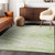 10' X 14' Artichoke Green And Gray Abstract Washable Indoor Outdoor Area Rug