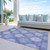 5' X 8' Denim Blue And Sky Blue Ikat Washable Indoor Outdoor Area Rug