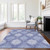 5' X 8' Denim Blue And Sky Blue Ikat Washable Indoor Outdoor Area Rug