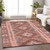 10' X 14' Terra Cotta Geometric Washable Indoor Outdoor Area Rug