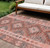 10' X 14' Terra Cotta Geometric Washable Indoor Outdoor Area Rug