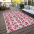 10' X 14' Blush And Ivory Abstract Washable Indoor Outdoor Area Rug