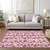 10' X 14' Blush And Ivory Abstract Washable Indoor Outdoor Area Rug