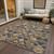 3' X 5' Wheat And Gold Geometric Washable Indoor Outdoor Area Rug