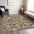 3' X 5' Wheat And Gold Geometric Washable Indoor Outdoor Area Rug