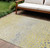10' X 14' Gold And Wheat Abstract Washable Indoor Outdoor Area Rug