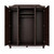 74" Dark Brown Solid Wood Mirrored Four Door Combo Dresser