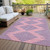 10' X 14' Pink And Blue Geometric Washable Indoor Outdoor Area Rug