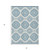 3' X 5' Teal Blue And Ivory Medallion Washable Indoor Outdoor Area Rug
