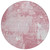 8' Pink And Ivory Round Abstract Washable Indoor Outdoor Area Rug