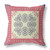 28" X 28" Cream And Pink Blown Seam Floral Indoor Outdoor Throw Pillow