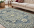5' X 7' Denim Blue And Ivory Wool Oriental Hand Tufted Area Rug