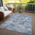 8' X 10' Blue Purple And Gray Geometric Washable Indoor Outdoor Area Rug