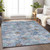 8' X 10' Blue Purple And Gray Geometric Washable Indoor Outdoor Area Rug