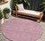 8' Blush And Ivory Round Geometric Washable Indoor Outdoor Area Rug