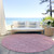 8' Blush And Ivory Round Geometric Washable Indoor Outdoor Area Rug