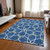 3' X 5' Navy Blue And Ivory Geometric Washable Indoor Outdoor Area Rug