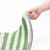 5' X 8' Green And Ivory Striped Shag Washable Area Rug With UV Protection