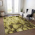 8' X 10' Gold Wheat And Chocolate Abstract Washable Indoor Outdoor Area Rug