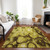 8' X 10' Gold Wheat And Chocolate Abstract Washable Indoor Outdoor Area Rug
