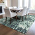 3' X 5' Sage Black And Ivory Striped Washable Indoor Outdoor Area Rug