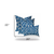 Set Of Three 20" X 20" Blue And White Zippered Geometric Throw Indoor Outdoor Pillow