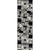 10' Black Gray and White Geometric Power Loom Distressed Runner Rug