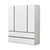 74" White And Black Four Door Four Drawer Combo Dresser