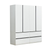 74" White And Black Four Door Four Drawer Combo Dresser