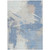 3' X 5' Denim Blue Beige And Ivory Abstract Washable Indoor Outdoor Area Rug