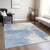 3' X 5' Denim Blue Beige And Ivory Abstract Washable Indoor Outdoor Area Rug