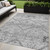5' X 8' Gray Charcoal And Silver Floral Washable Indoor Outdoor Area Rug