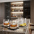 Set of Four Clear Crystal Glass Convex Curve Shape Stemless Decanter