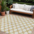 10' X 14' Gold And Beige Polka Dot Washable Indoor Outdoor Area Rug
