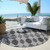 8' Gray Charcoal And Silver Round Moroccan Washable Indoor Outdoor Area Rug