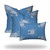 Set Of Three 20" X 20" Blue And White Crab Enveloped Coastal Throw Indoor Outdoor Pillow